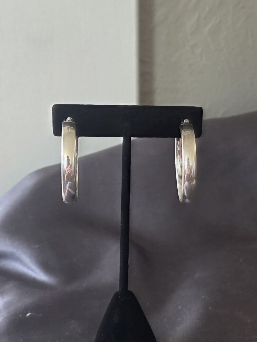 925 Italy Silver Hoops Earrings